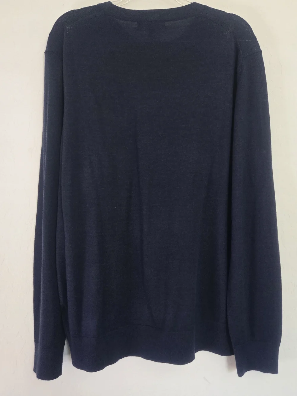 Banana Republic Mens Large Merino Wool Sweater Navy Blue Crew Neck NWT
